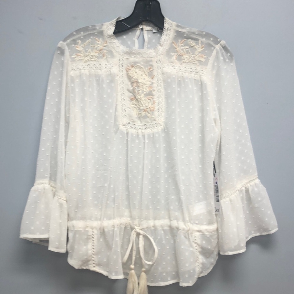 Dex sheer peasant top